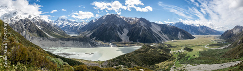 Tableau sur toile Sealy Tarns Track view, Aoraki, Mount Cook, New Zealand, NZ