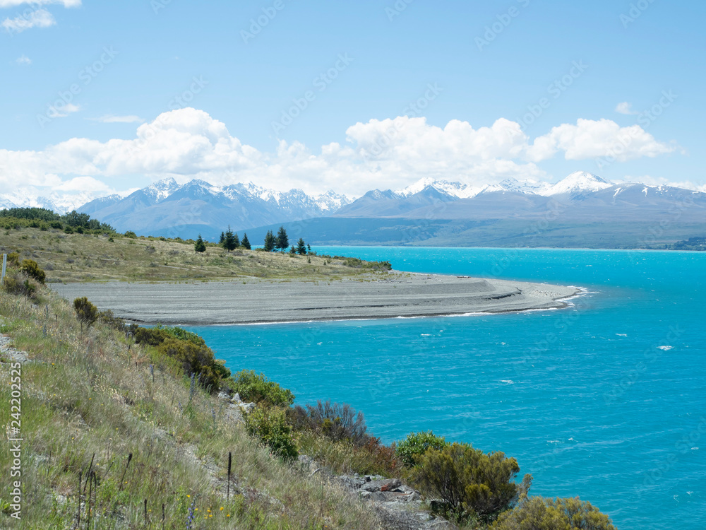 Lake Pukaki lookout, Aoraki, Mount Cook, New Zealand, South Island, NZ