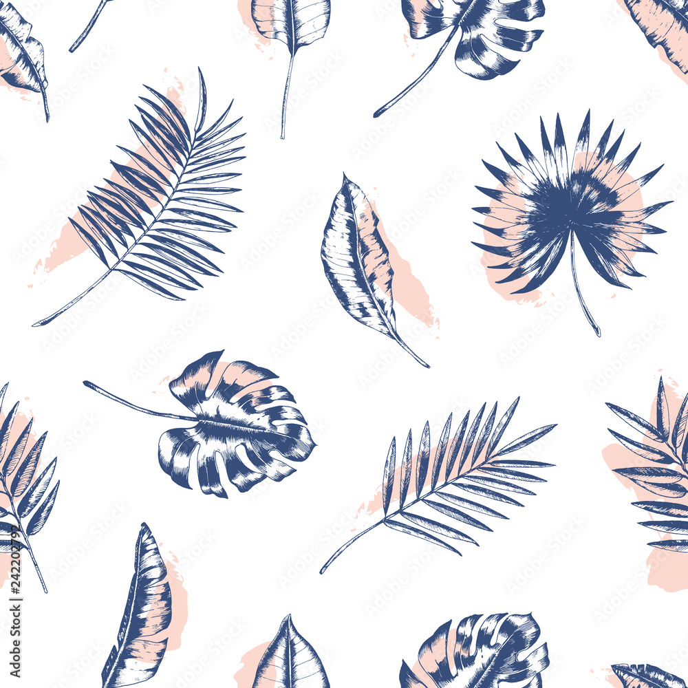 Tropical Leaves Seamless Pattern Tropical Leaves Seamless Pattern