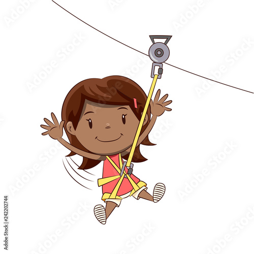 Little girl ziplining tour