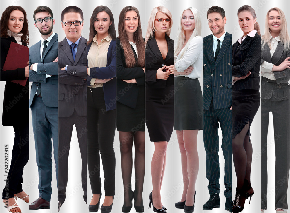 Obraz premium in full growth. modern successful business people.