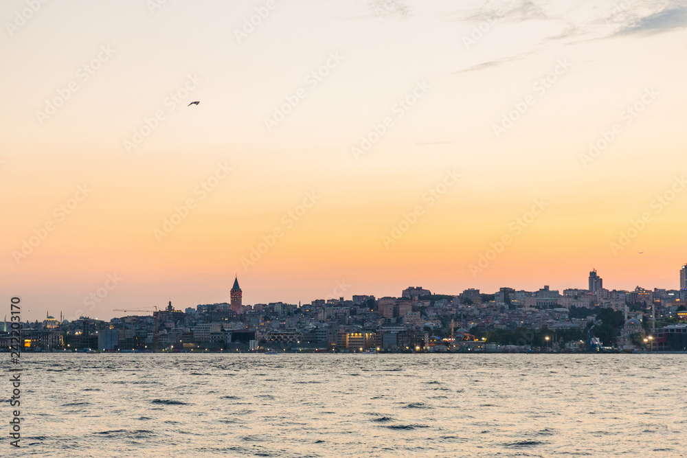 View over Istanbul during sunset