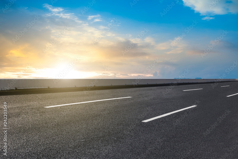 Fototapeta premium Air highway asphalt road and beautiful sky scenery