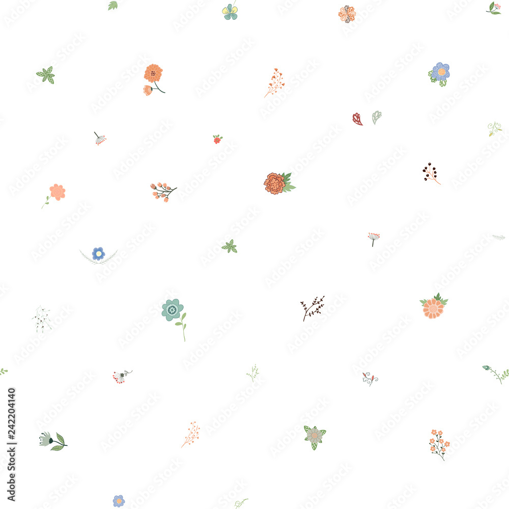 Handdrown seamless floral pattern . Flower vector illustration.