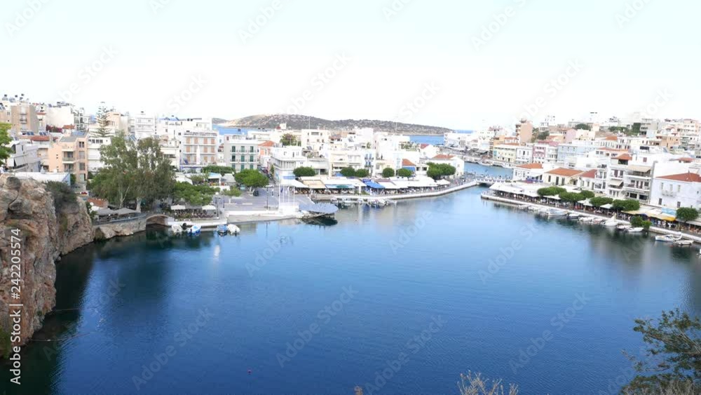 Iconic Agios Nikolaos Crete cityscape panorama Iconic Agios Nikolaos Crete cityscape panorama