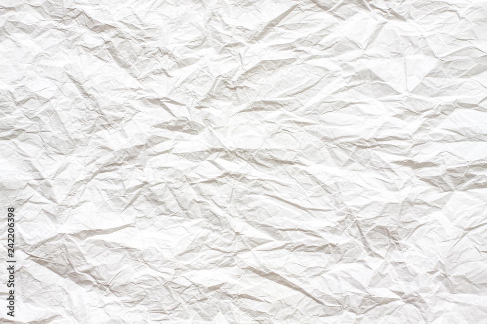 Abstract design  background. White crumpled paper texture