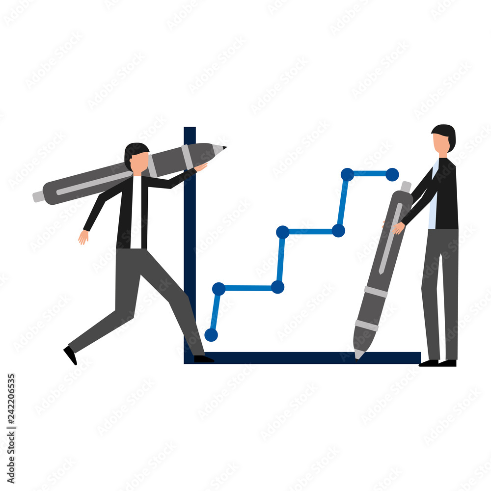 businessmen holding pen statistics report businessmen holding pen statistics report