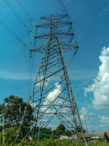 Tower at the village and natural environment 