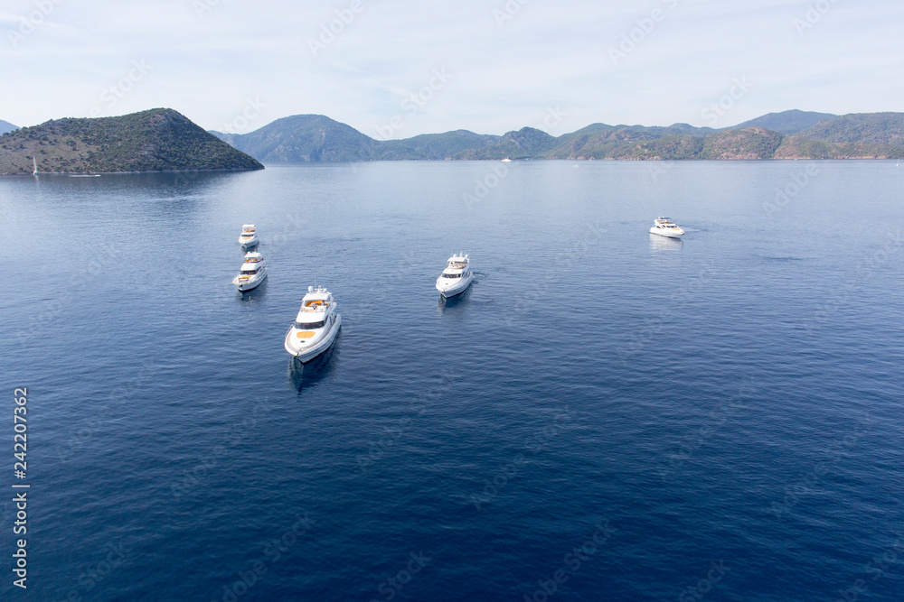 Luxury Yachts on the sea