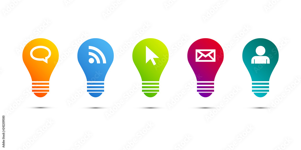 lampadina, fantasia, idee, icone lampadina, fantasia, idee, icone