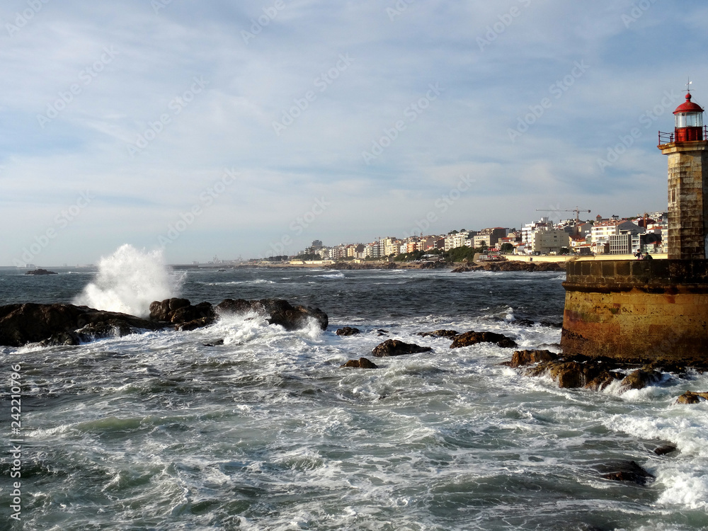 Fototapeta Panorama bay view in Porto. Portugal