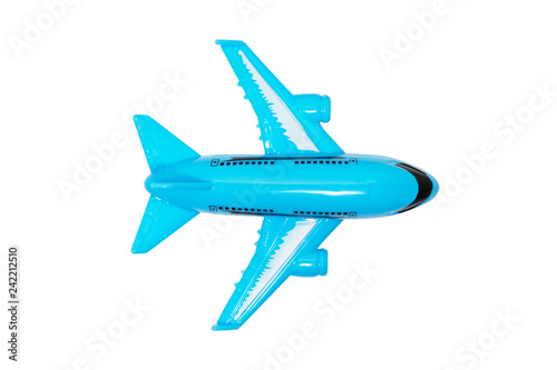 Wallpaper Mural Plastic modern toy plane isolated on white, top view. Travel, journey and flight concept Torontodigital.ca