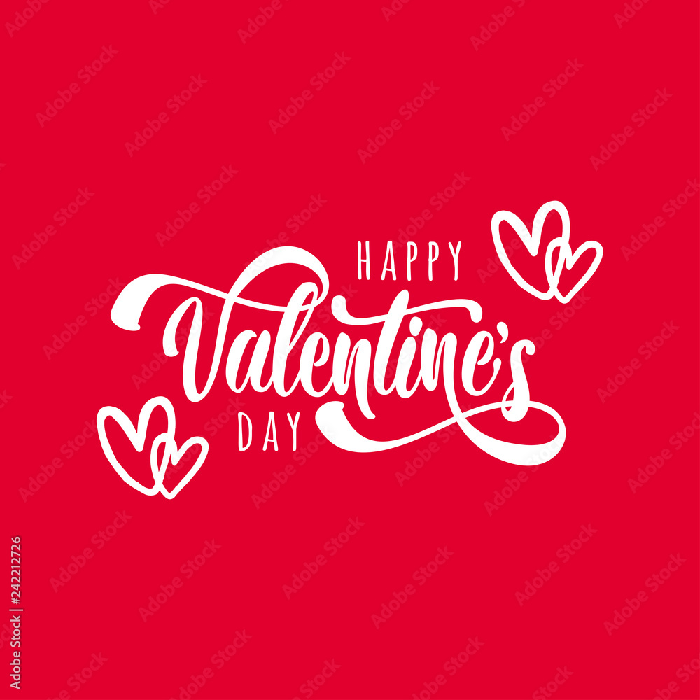 happy valentines day card. Love design. Gift  card. Red banner. Vector Illustration. 