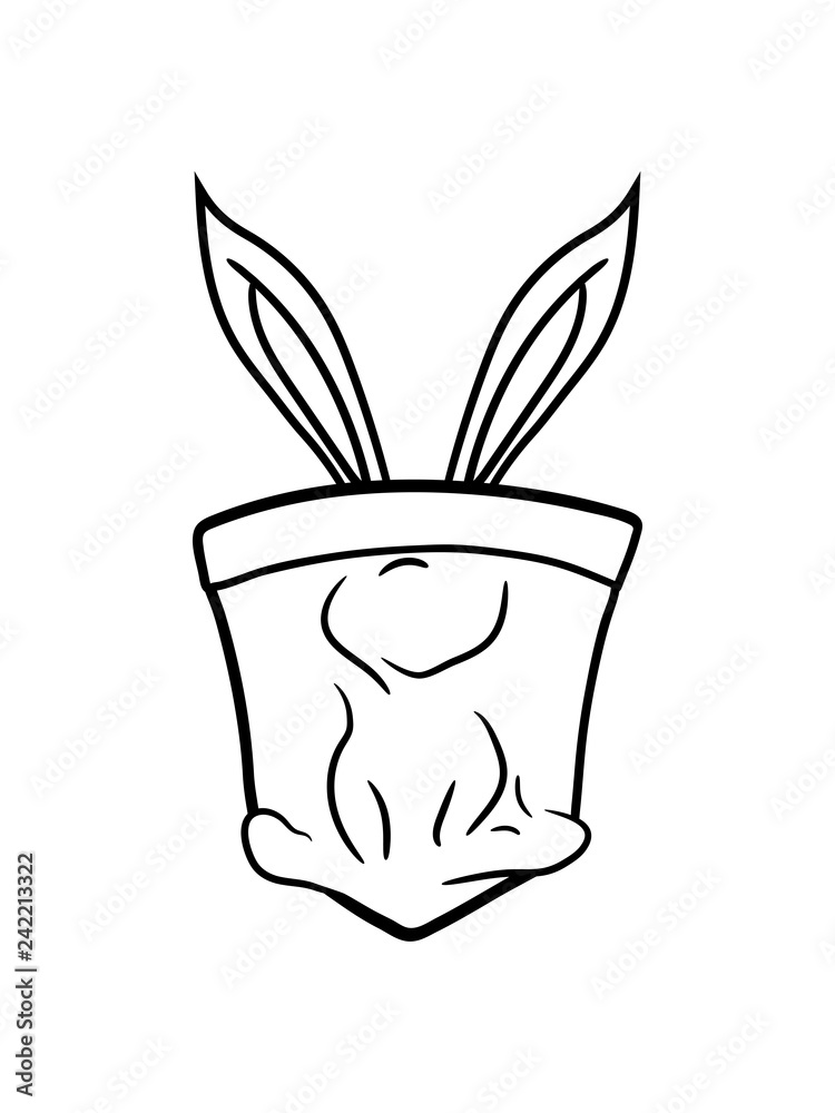 ostern hase kaninchen häschen klein geschenke eier verstecken ohren tasche  brusttasche hemd comic cartoon lustig clipart design Stock Illustration |  Adobe Stock