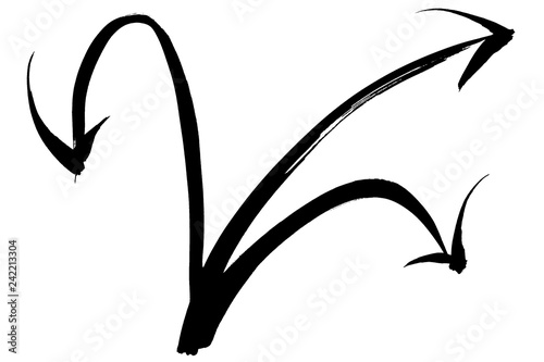 筆文字　矢印　arrow　