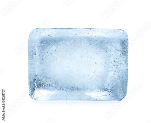 Single ice cube on white background. Frozen liquid © New Africa