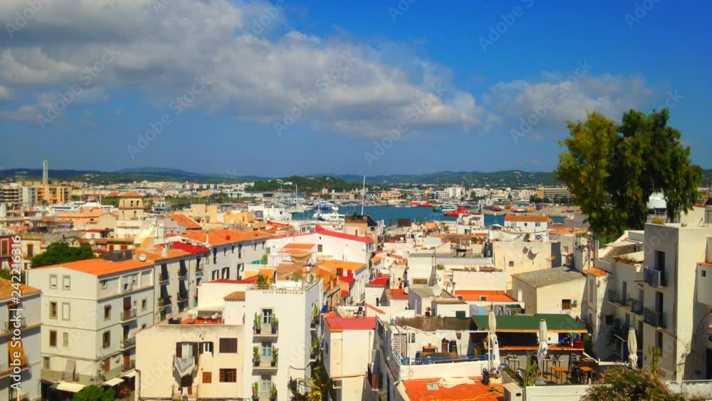 Cinemagraph - Clouds floating over the port of the Town of Ibiza on Ibiza Island. Cinemagraph - Clouds floating over the port of the Town of Ibiza on Ibiza Island.