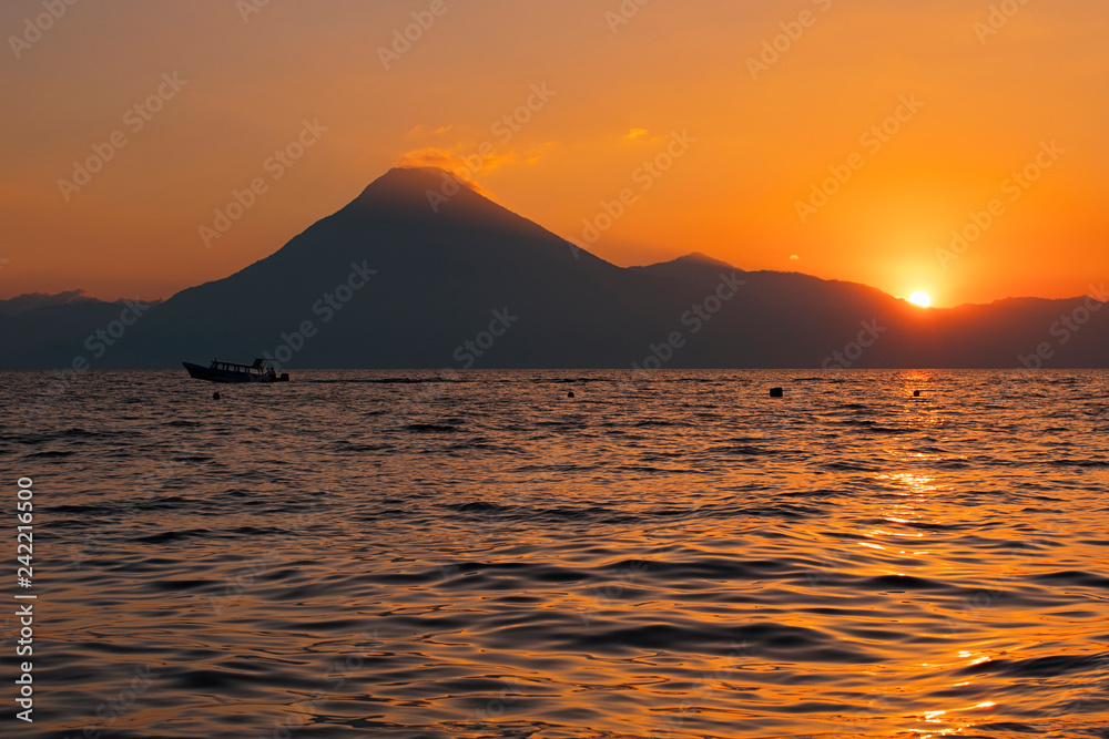 Atitlan Lake Panajachel Guatemala sunset epic 