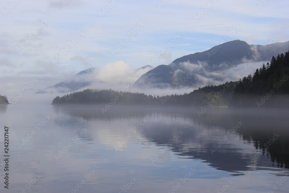 Obraz premium Afternoon shot in Cameron Cover, Canada somewhere in the Great Bear Rainforest