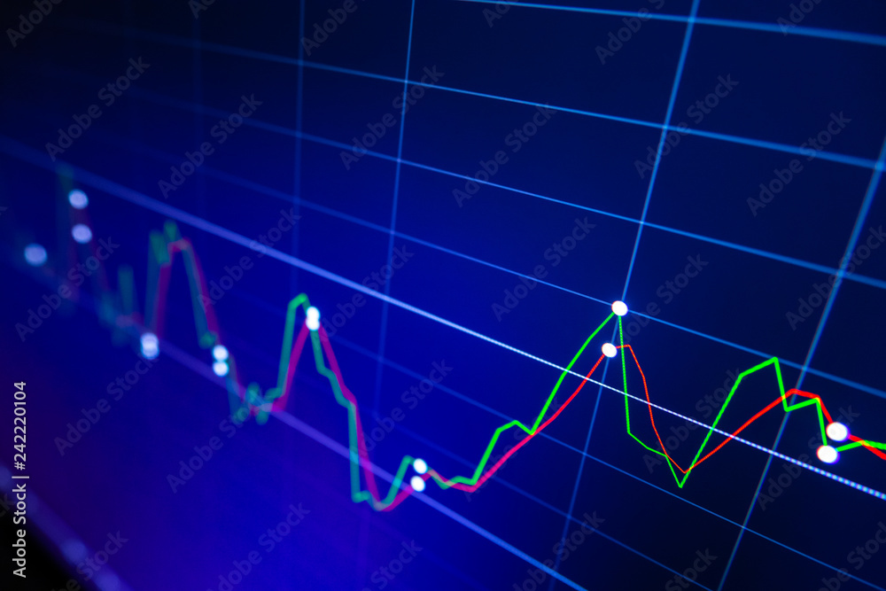 Stock exchange market graph on LED screen for business concept. Stock exchange market graph on LED screen for business concept.
