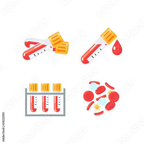 Vector medical icons for blood test infographic