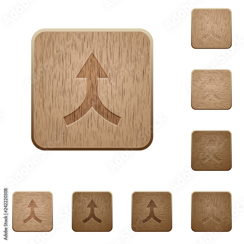 Merge arrows up wooden buttons