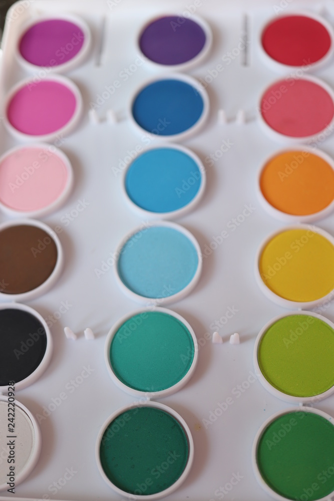 Paint box with watercolors Paint box with watercolors