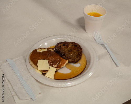 Pancakes and sausage at Maple Weekend Breakfast