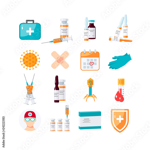 Medicine items vector concept in flat style