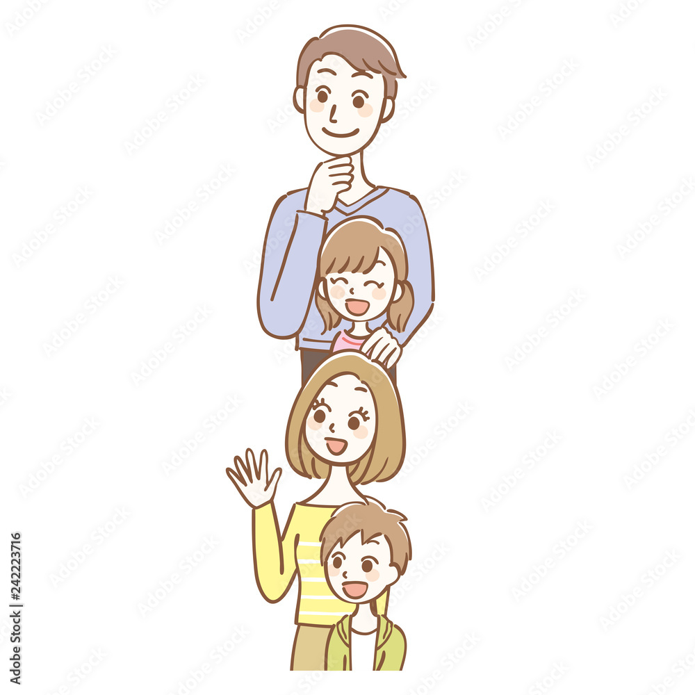 4人家族 喜ぶ 縦並び Stock Vector Adobe Stock 4人家族 喜ぶ 縦並び Stock Vector Adobe Stock