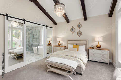 Bedroom and Master Bathroom in New Luxury Home