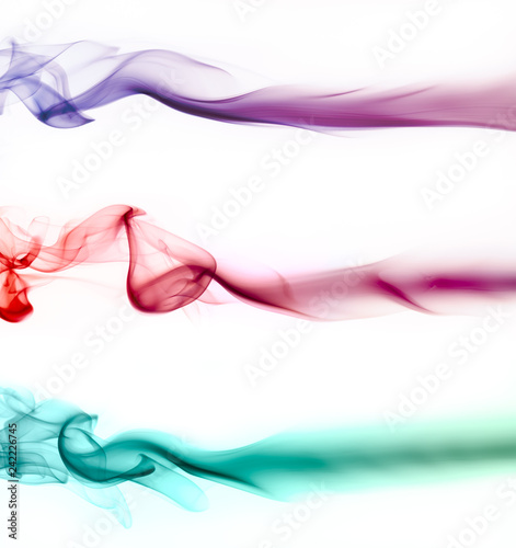 Set of abstract colorful wave smoke