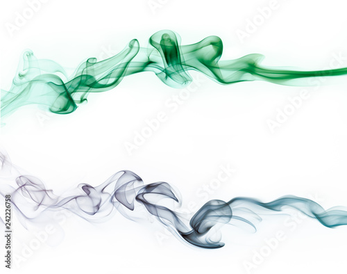 Set of abstract colorful wave smoke