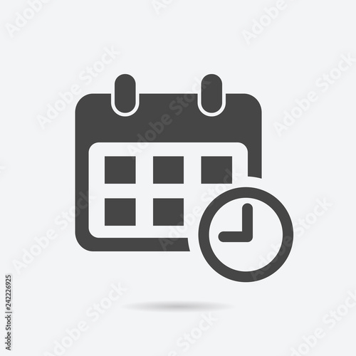 Event schedule icon flat style isolated on background. Event schedule sign symbol for web site and app design.