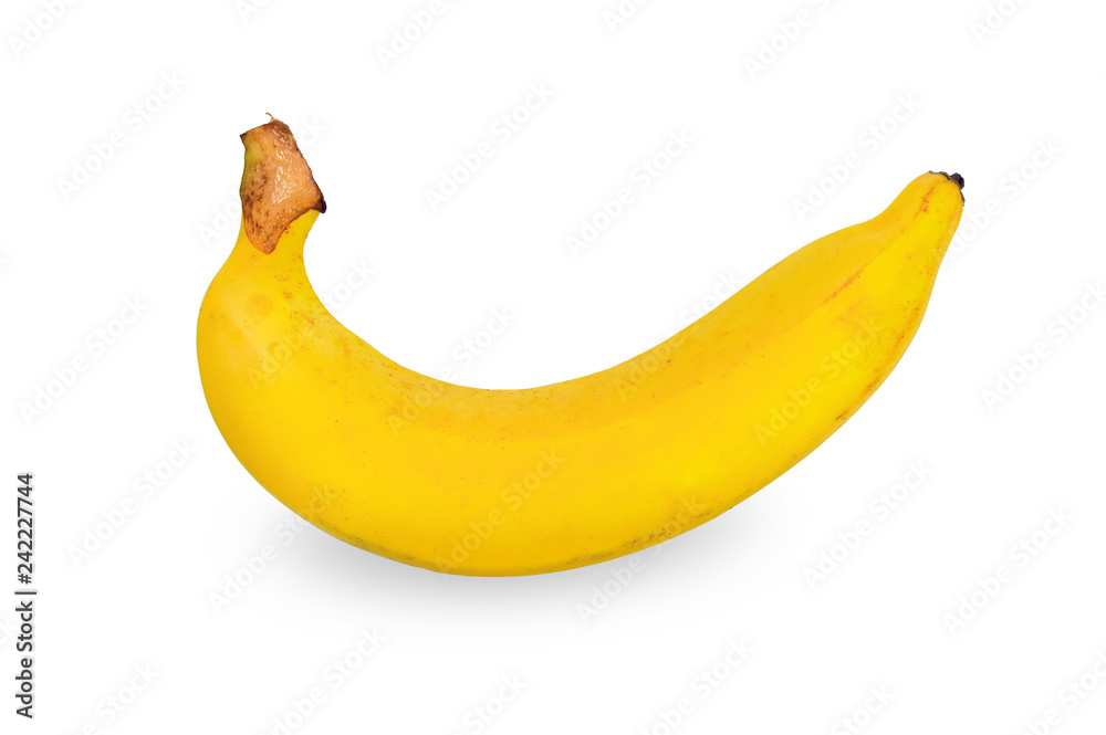 Banana isolated on white background. Paths.