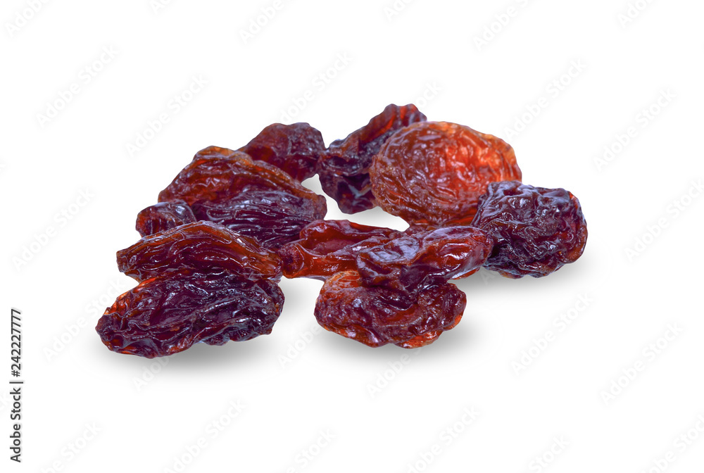 Dried raisins isolate on white background. with clipping paths. Dried raisins isolate on white background. with clipping paths.