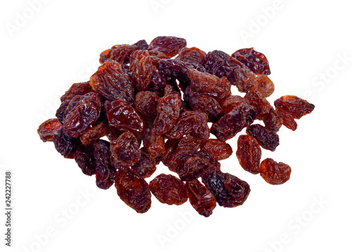 Dried raisins isolate on white background. with clipping paths.