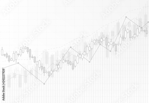 Business candle stick graph chart of stock market investment trading on white background design. Bullish point, Trend of graph. Vector illustration