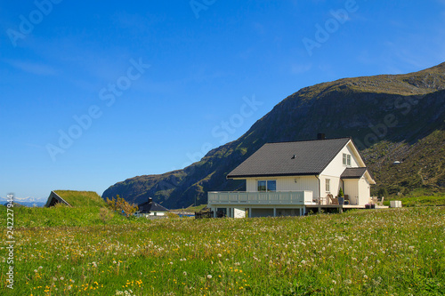 House in Norway on summer in the northernmost part of Western Norway