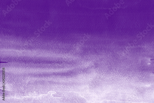 Wallpaper Mural Violet ink and watercolor textures on white paper background. Paint leaks and ombre effects. Hand painted abstract image. Torontodigital.ca