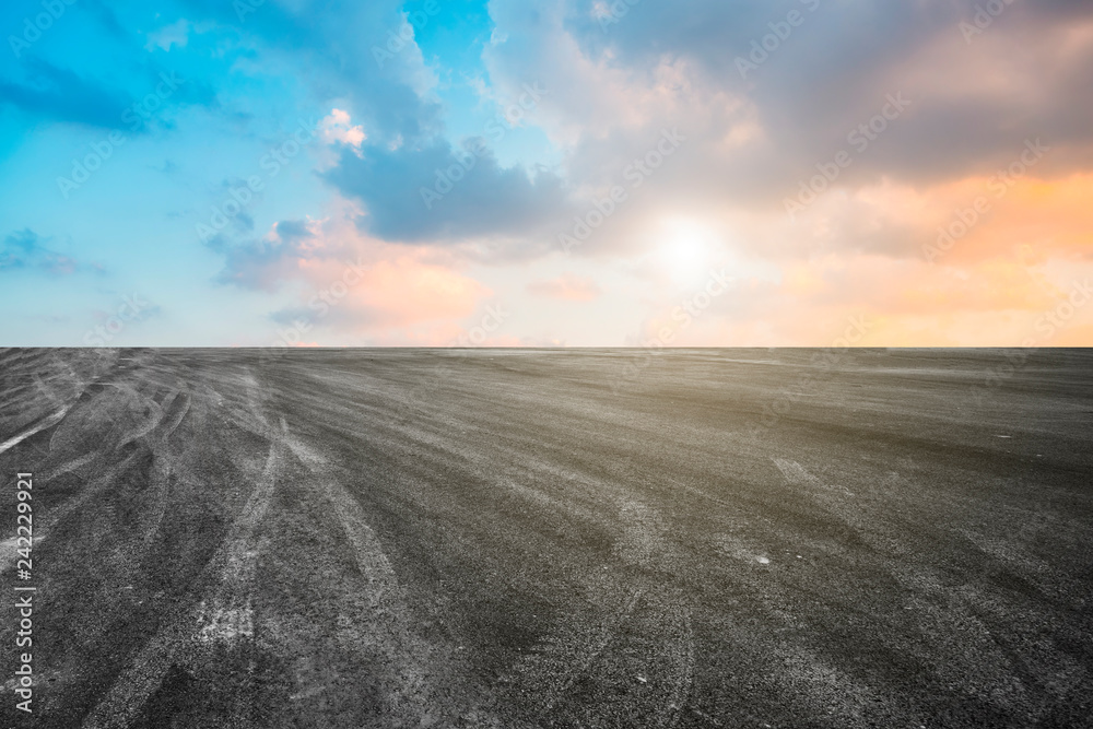 Fototapeta premium Air highway asphalt road and beautiful sky scenery
