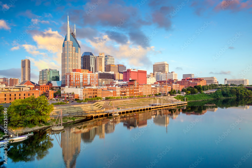 Naklejka premium Nashville, Tennessee downtown skyline