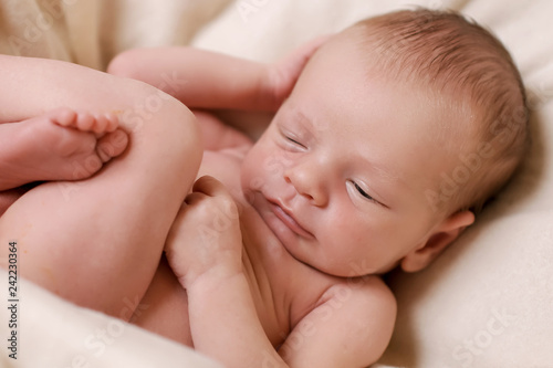 portrait of a little boy: baby's face close-up