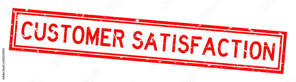 Grunge red customer satisfaction word square rubber seal stamp on white background Grunge red customer satisfaction word square rubber seal stamp on white background