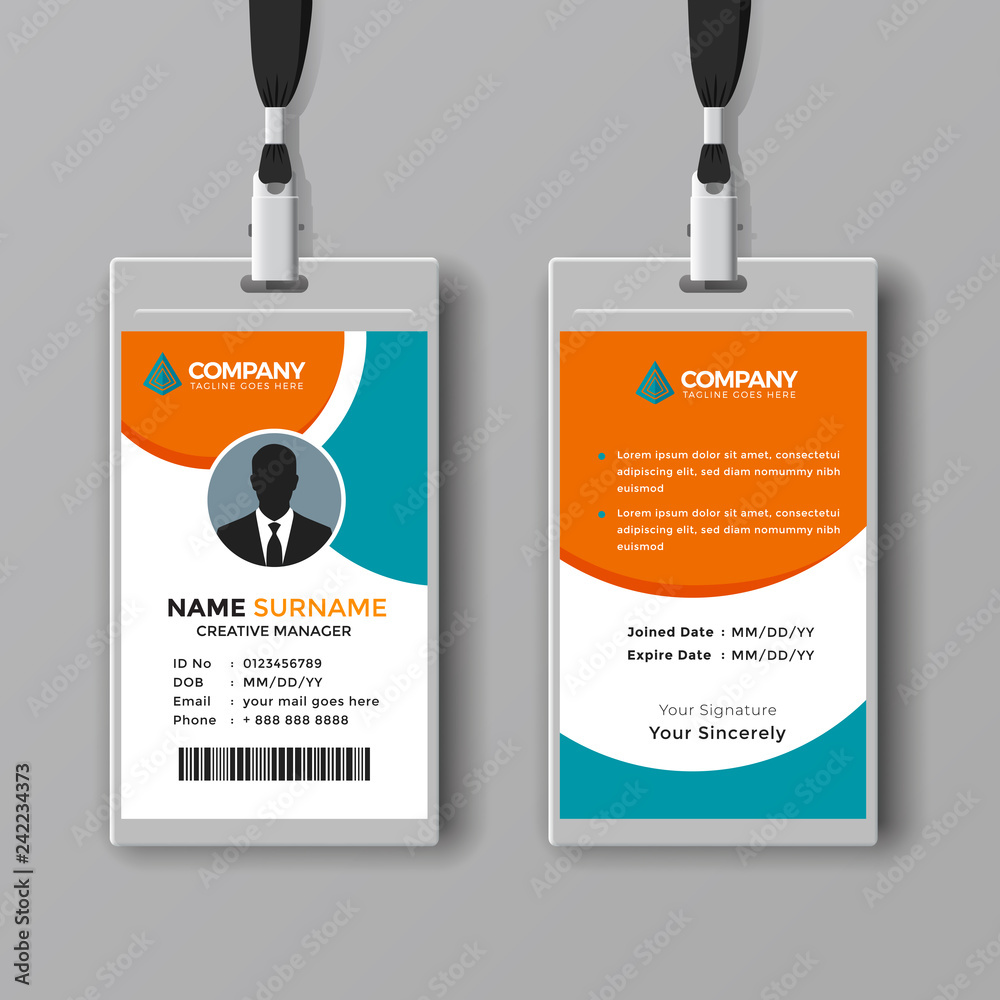 Professional ID card design template Professional ID card design template