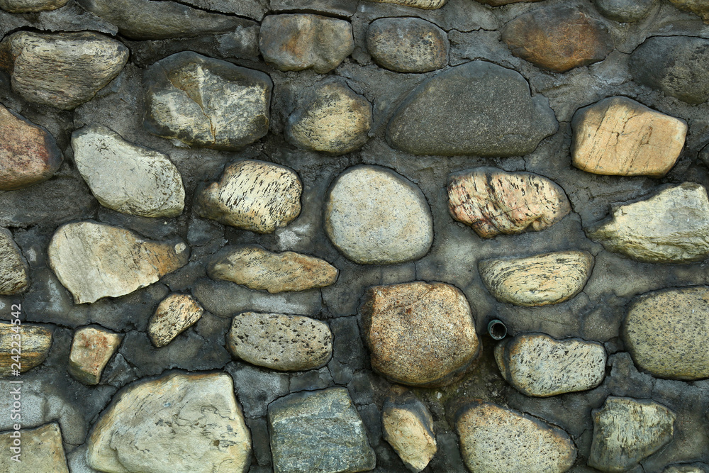 Brick wall with natural stones Brick wall with natural stones