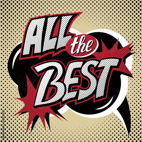 All the best cloud sign tag in vintage pop art style