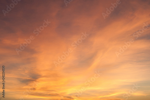 Fototapeta Naklejka Na Ścianę i Meble -  sunrise with clouds,Fiery orange sunset sky. Beautiful sky