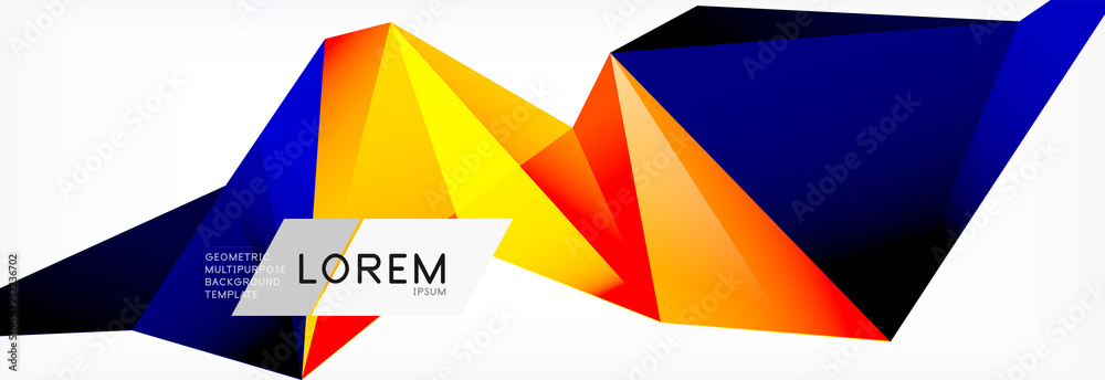 Triangle 3d polygonal art style. Future geometric design. Vector geometry futuristic illustration Triangle 3d polygonal art style. Future geometric design. Vector geometry futuristic illustration