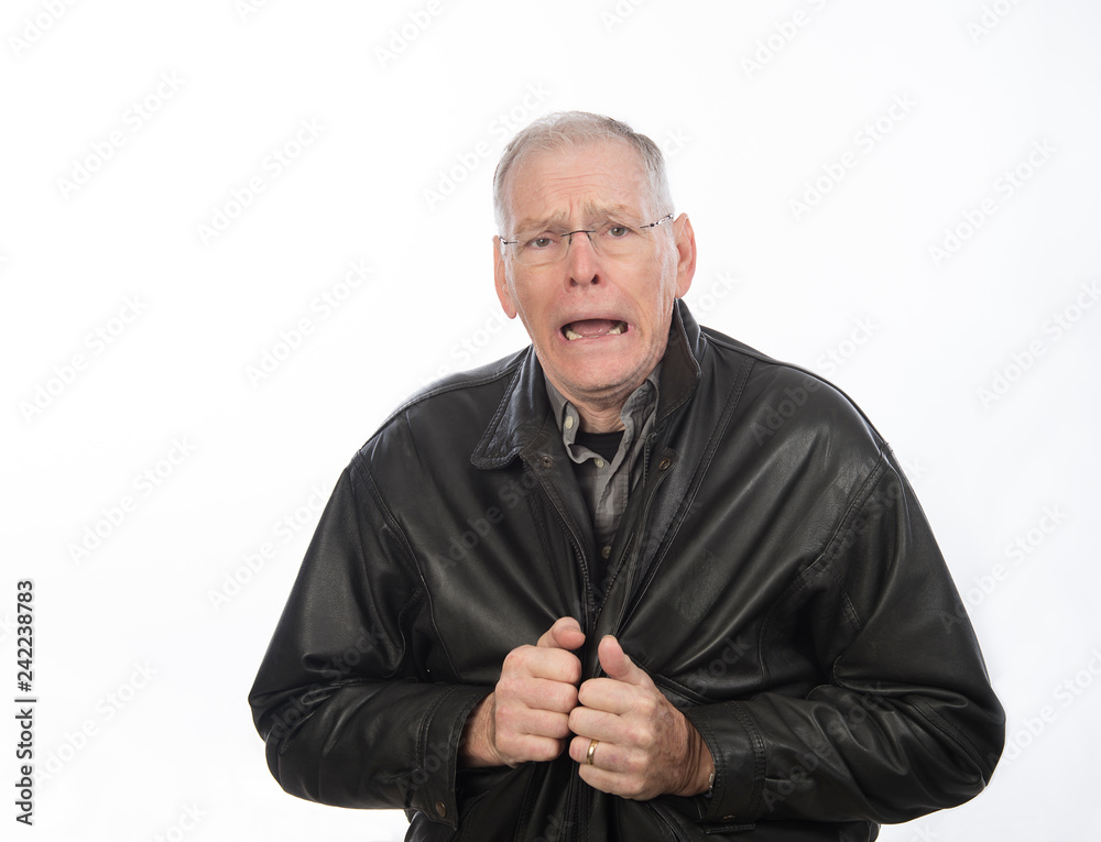 Stressed, overworked, anxious, unhappy, older man isolated on white background Stressed, overworked, anxious, unhappy, older man isolated on white background